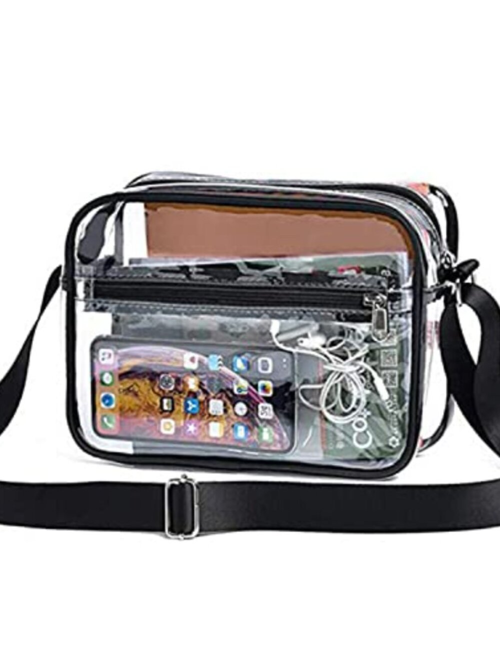 Clear Crossbody Messenger Bag Stadium Approved Transparent Purse PVC Nylon